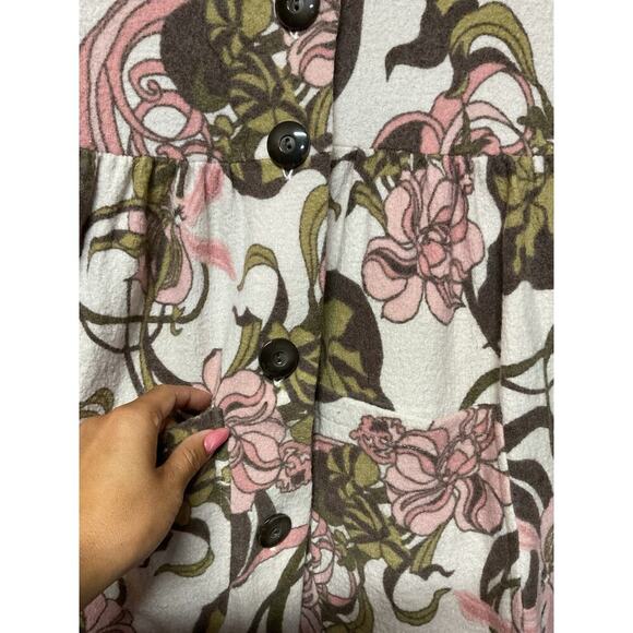 ANTHROPOLOGIE Pea Coat Womens Sz Med GUINEVERE Kirklees Sweater Coat Wool Floral - Picture 8 of 12